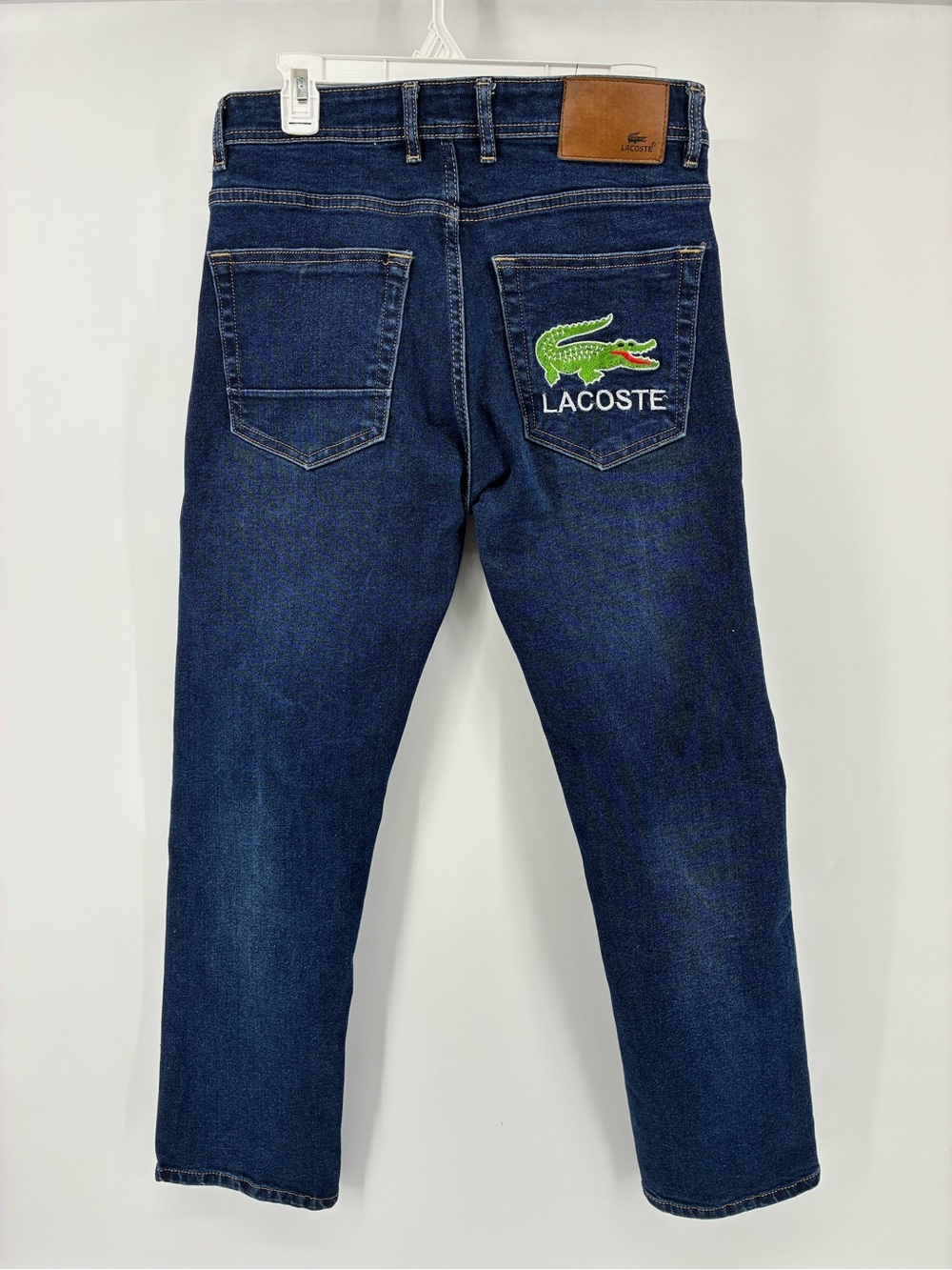 Lacoste Men's Dark Blue Denim Jeans with Crocodile Logo